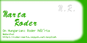 marta roder business card